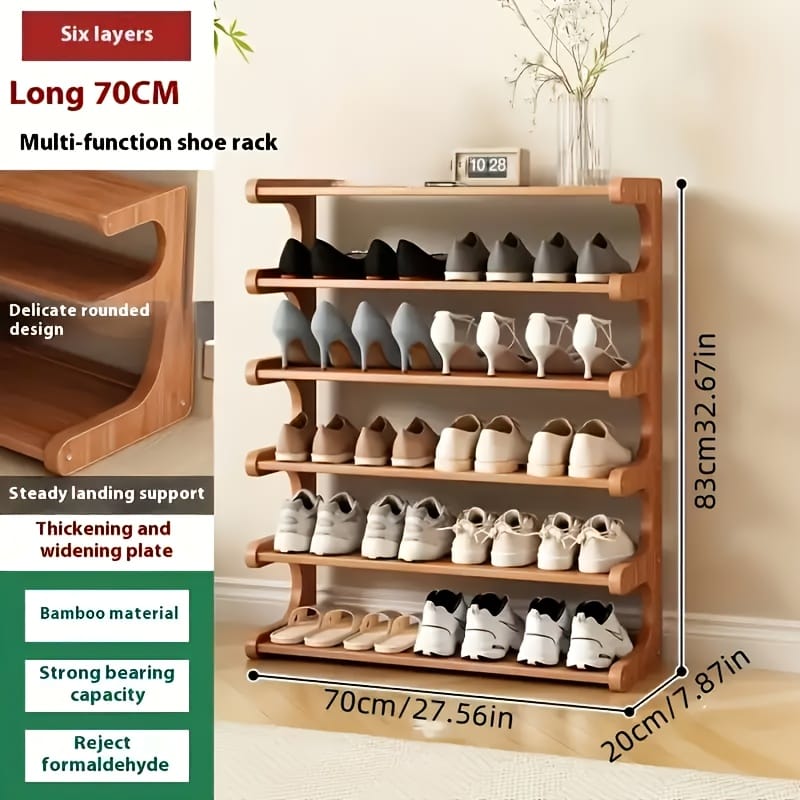 6 Layer Bamboo shoe rack | - Elegant Households KE