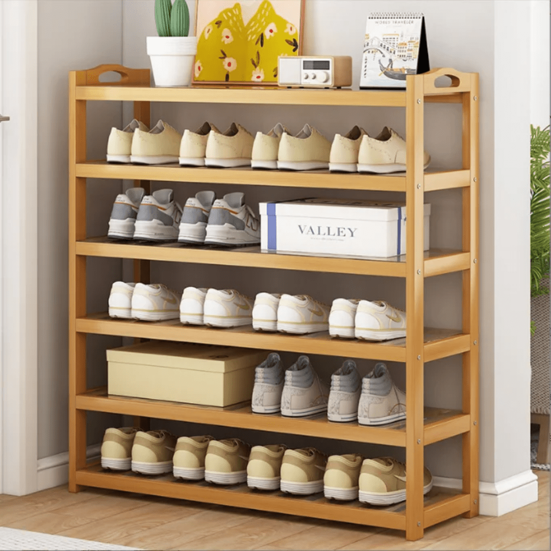 6 - Layer Bamboo Shoe Rack | - Elegant Households KE