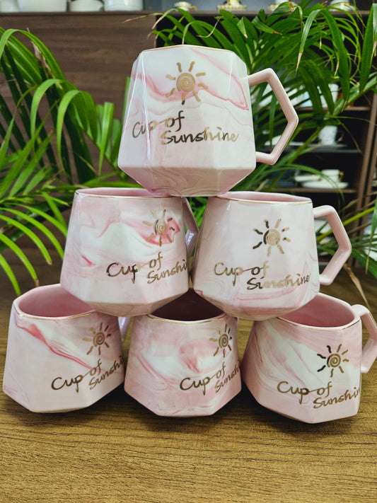 6 pc ceremic fancy cups | - Elegant Households KE