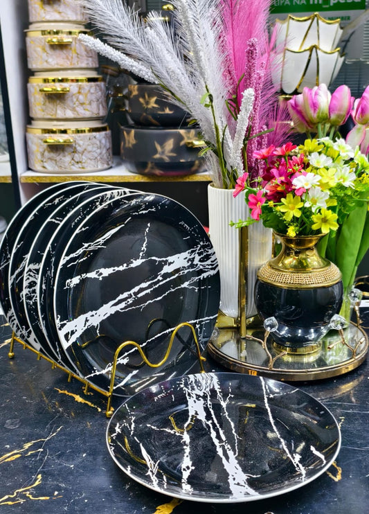 6 pc ceremic plates | - Elegant Households KE