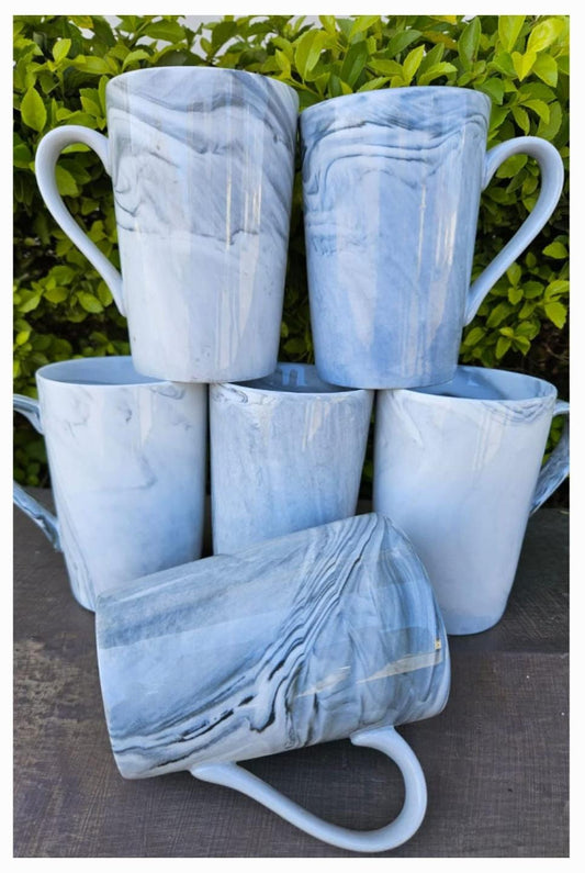 6 pc long mug fancy Grey colour | - Elegant Households KE
