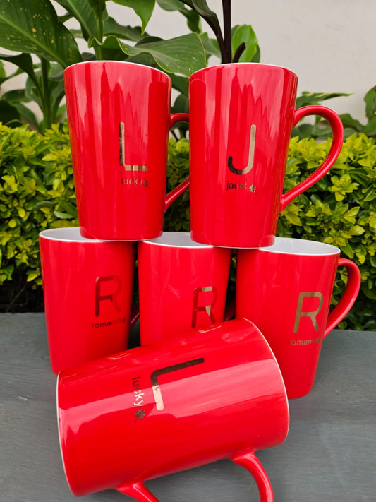 6 pc mug long Red | - Elegant Households KE