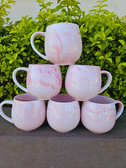 6 - Piece Marble Ceramic Mug Set for Coffee and Tea | - Elegant Households KE
