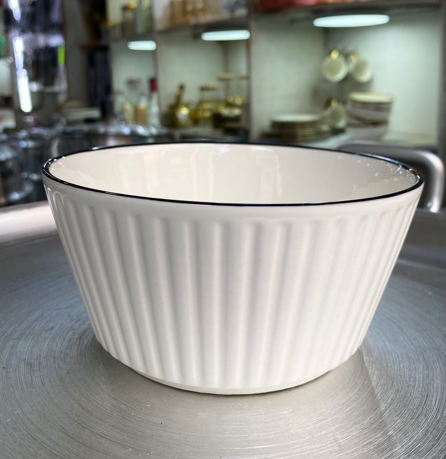 6 pieces Black ring ceramic bowls | - Elegant Households KE