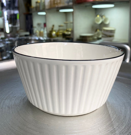 6 pieces Black ring ceramic bowls | - Elegant Households KE