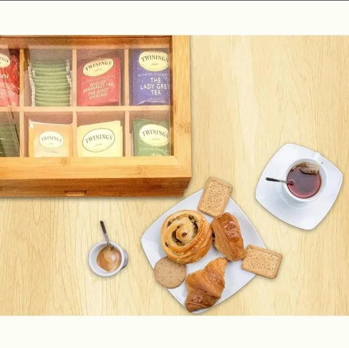 6 slots Bamboo wooden TEABAG ORGANISER  | - Elegant Households KE