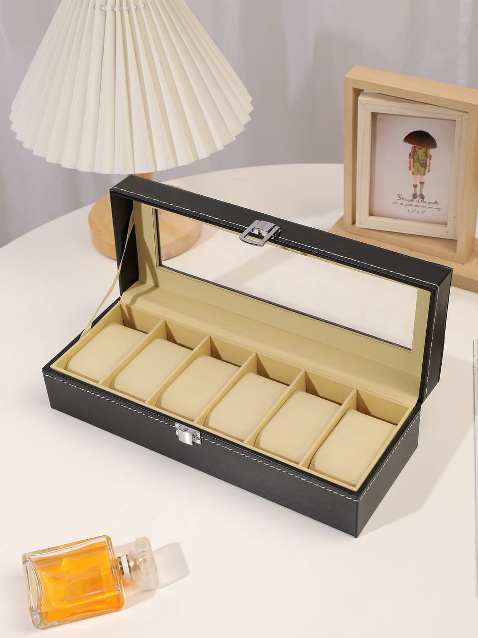 6 slots leather watch organizer | - Elegant Households KE