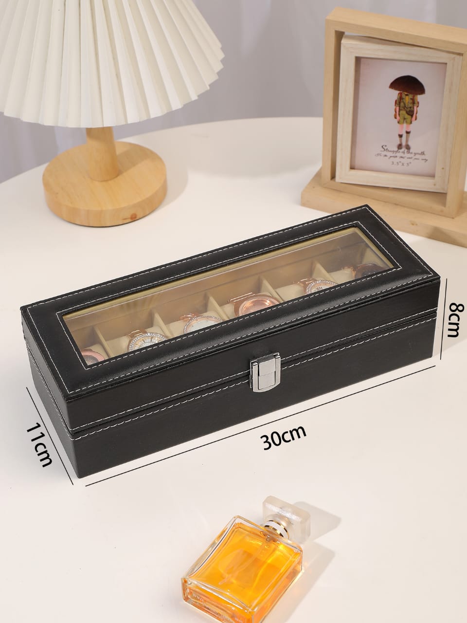 *6 slots leather watch organizer*  | - Elegant Households KE