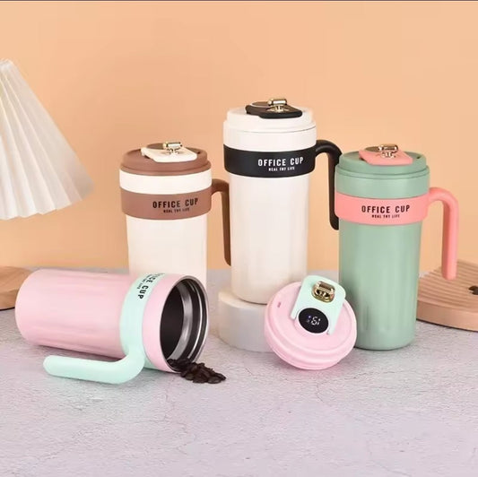 650ml coffee Thermocup with thermometer temperature indicator | - Elegant Households KE