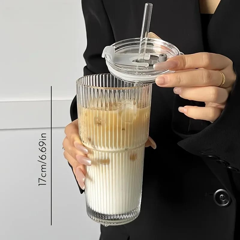 650ml ribbed glass tumbler | - Elegant Households KE