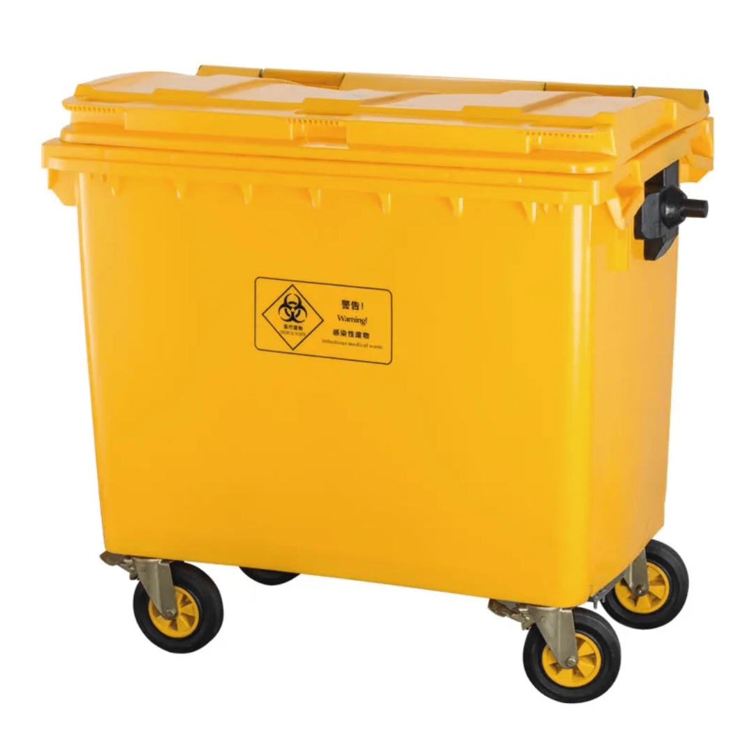 660 Litre Yellow Wheelie Dustbin with Wheels | - Elegant Households KE