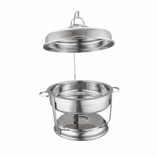 6L Stainless Steel Round Chafing Dish with Hanging Lid | - Elegant Households KE