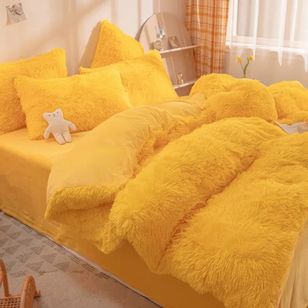 6pc Luxury designs Velvet plush Fluffy Duvet set | - Elegant Households KE