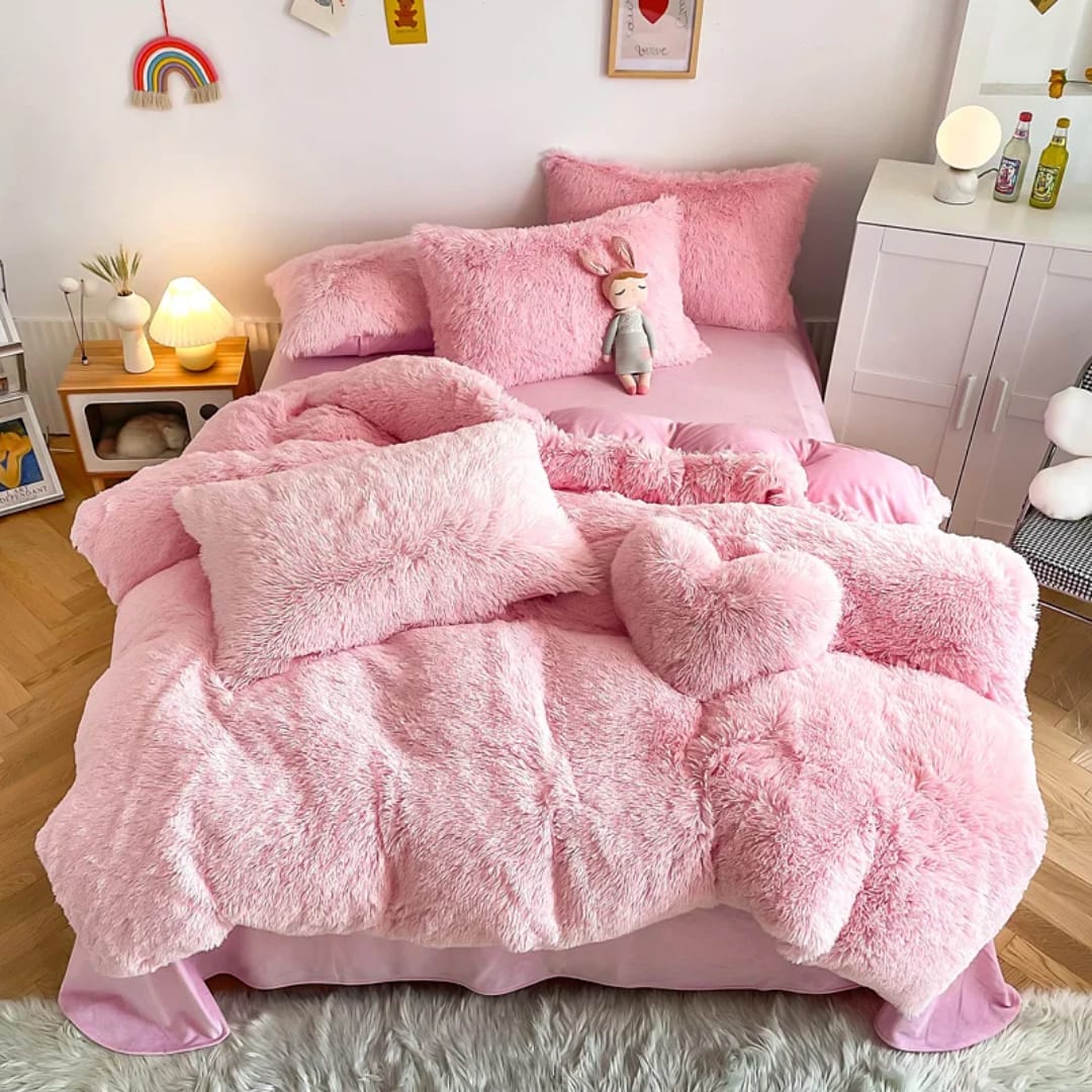 6pc Luxury designs Velvet plush Fluffy Duvet set | - Elegant Households KE