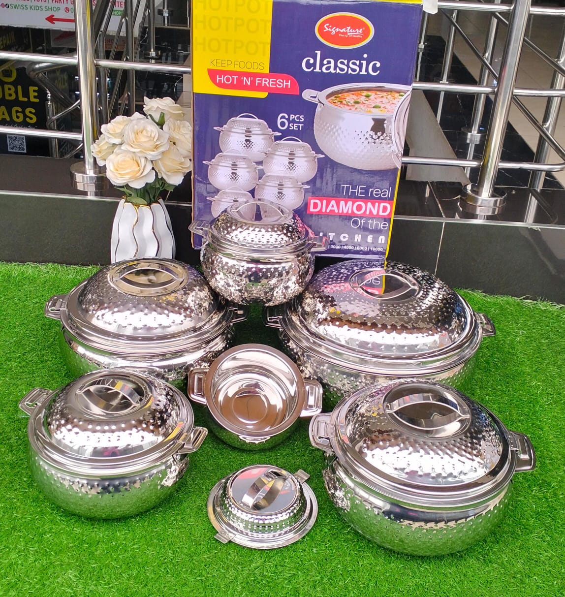 6pcs Big size stainless steel cookware set | - Elegant Households KE