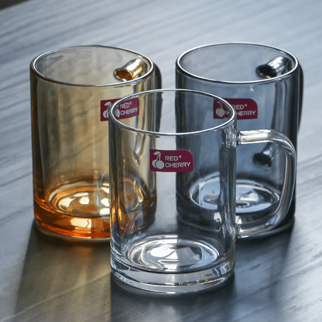 6pcs Cherry borosilicate coffee cups | - Elegant Households KE
