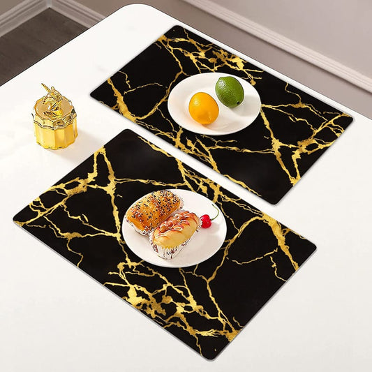 6pcs Double sided Marble profile table mats | - Elegant Households KE