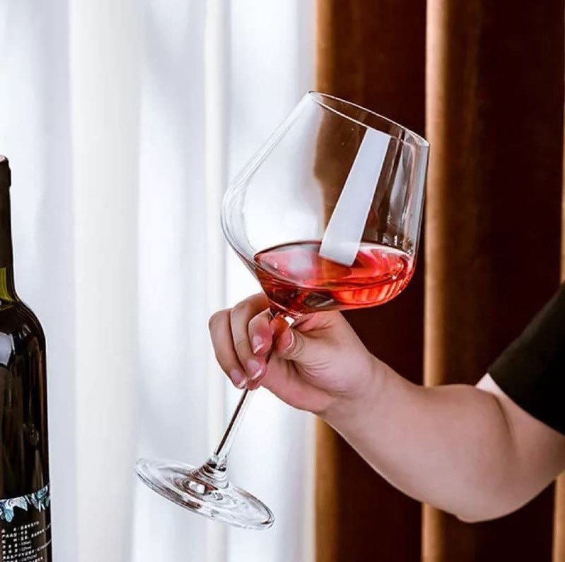 6pcs Elegant Burgundy Crystal Wine glasses | - Elegant Households KE