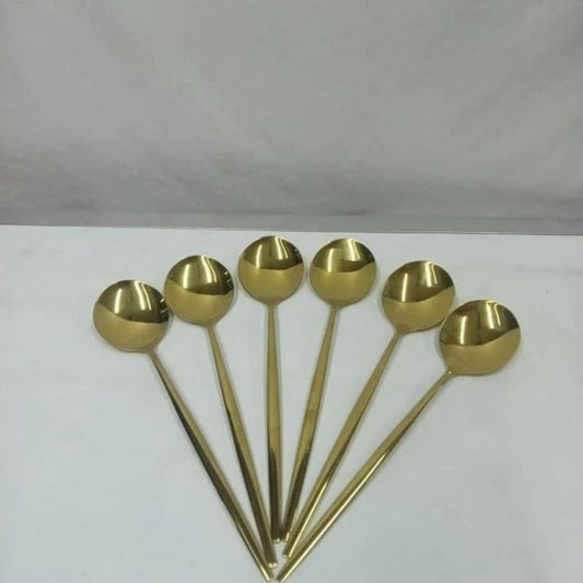 6pcs Gold Soup Spoons | - Elegant Households KE