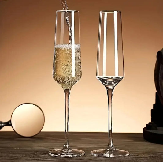 6pcs Luxury Crystal Champagne Glasses | - Elegant Households KE