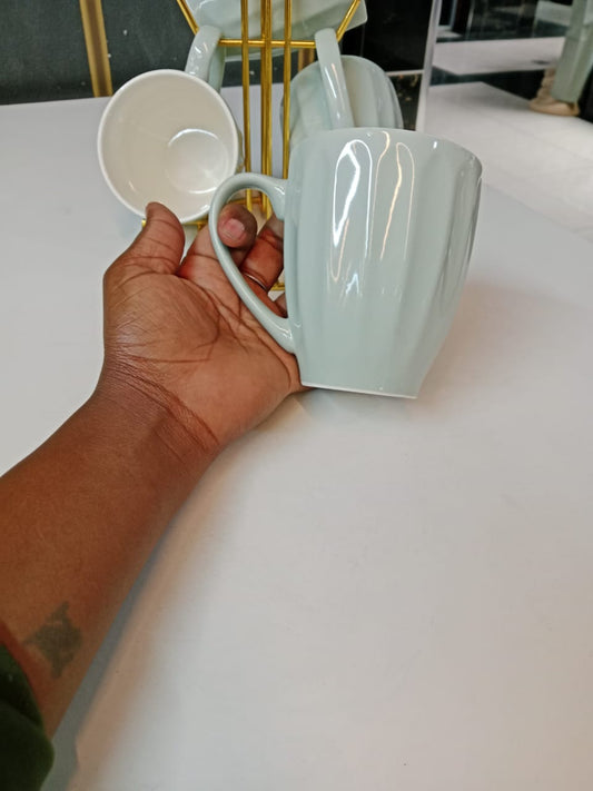 6pcs Matte Glaze Porcelain Ceramic Cup | - Elegant Households KE