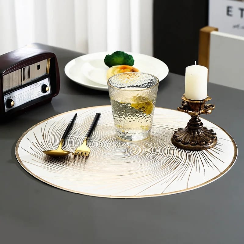 6pcs pvc non - woven, waterproof table mats | - Elegant Households KE