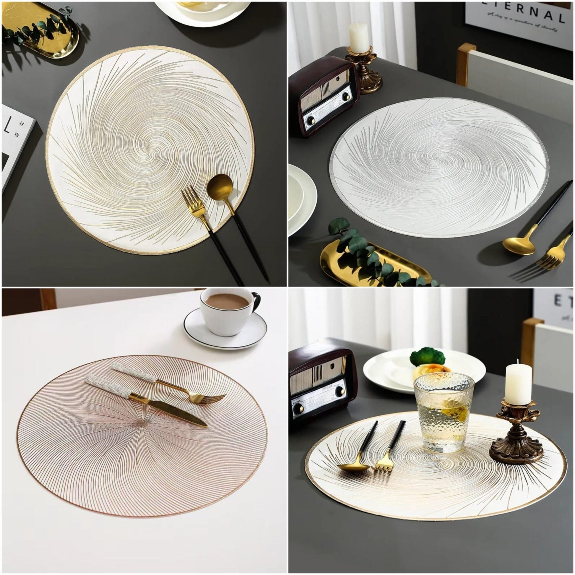 6pcs pvc non - woven, waterproof table mats | - Elegant Households KE