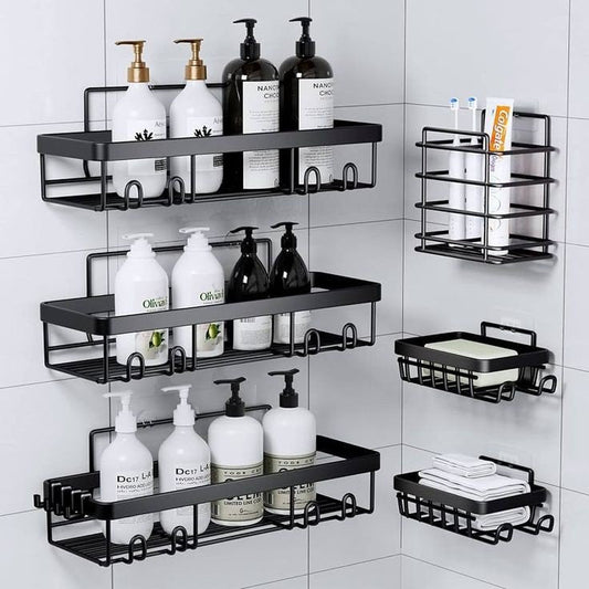 6pcs Shower Caddy shelf/Bathroom organizer | - Elegant Households KE