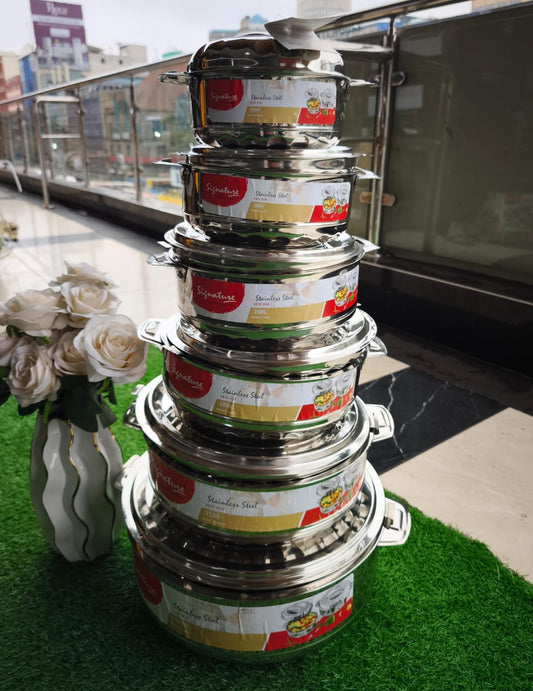 6pcs Stainless Steel Insulated Hotpot Set – Large Food Warmers with Spoons | - Elegant Households KE