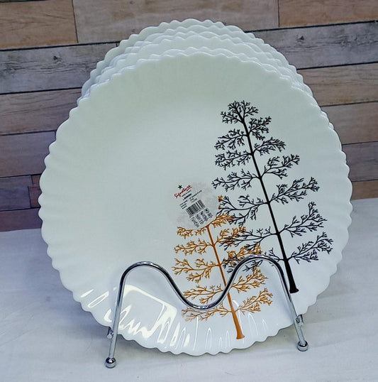 6Piece Round Pine Design Dinner Plates – Durable | - Elegant Households KE