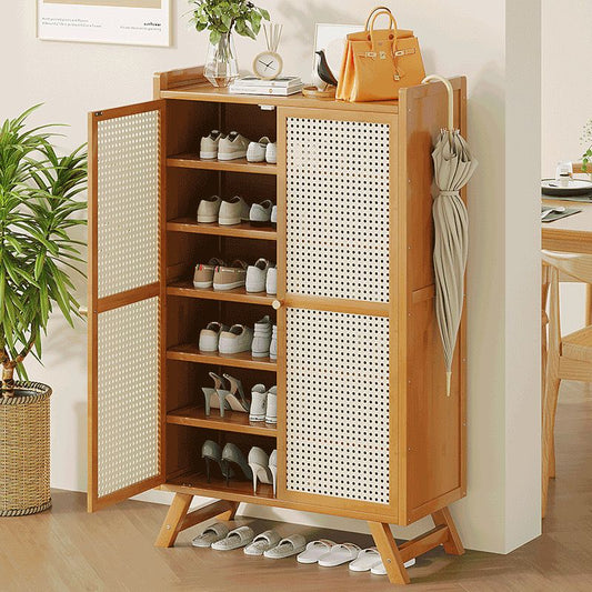 7 Tier Wooden bamboo shoe rack / storage cabinet | - Elegant Households KE