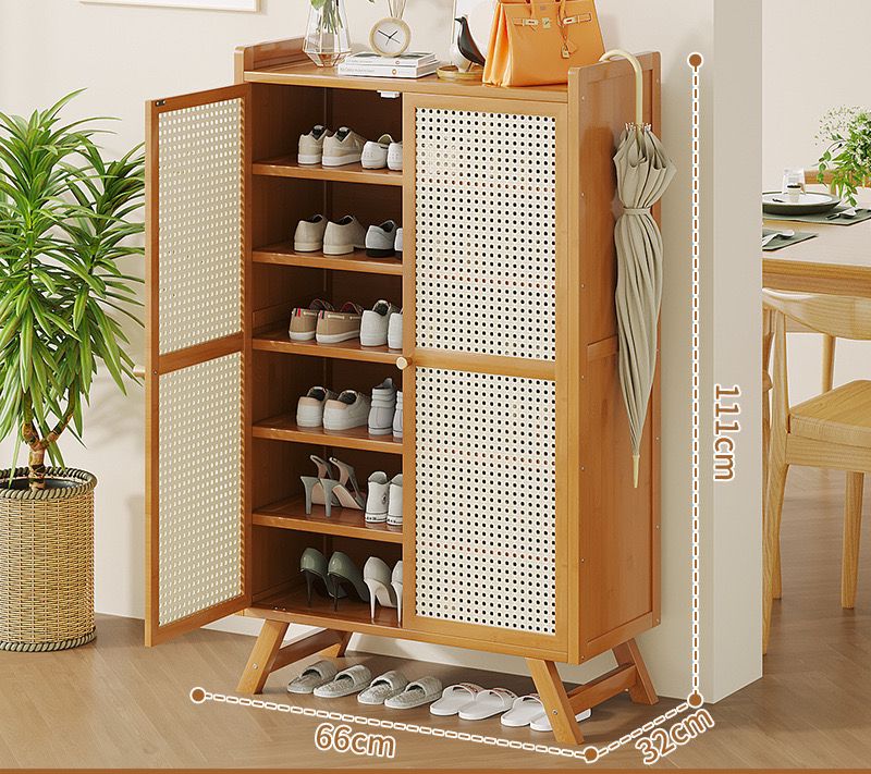 7 Tier Wooden bamboo shoe rack / storage cabinet | - Elegant Households KE