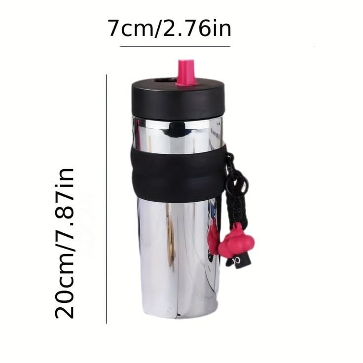 710Ml Stainless Steel Coffee Mug with straw. | - Elegant Households KE