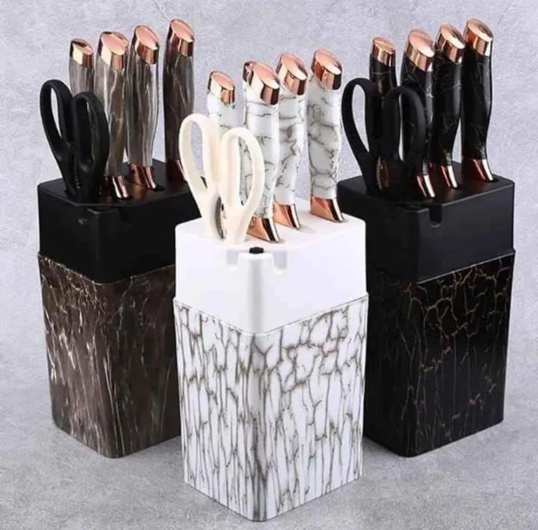 7pc Marble Profile Knife Set | - Elegant Households KE