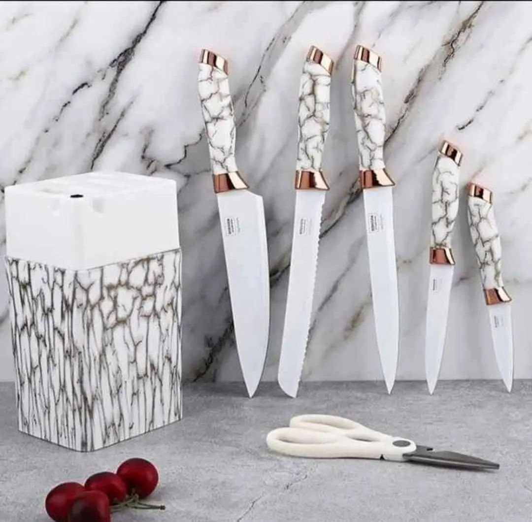 7pc Marble Profile Knife Set | - Elegant Households KE