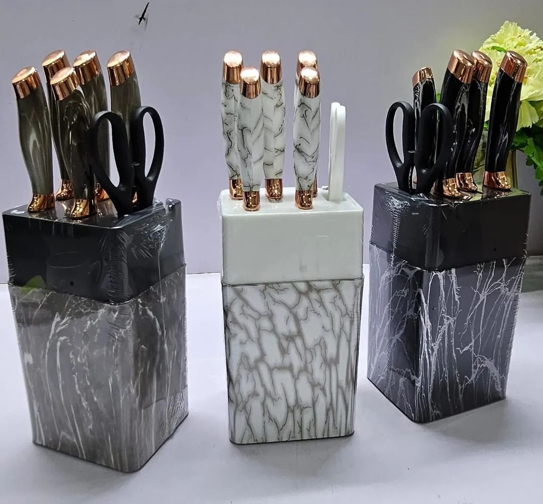 7pc Marble Profile Knife Set | - Elegant Households KE