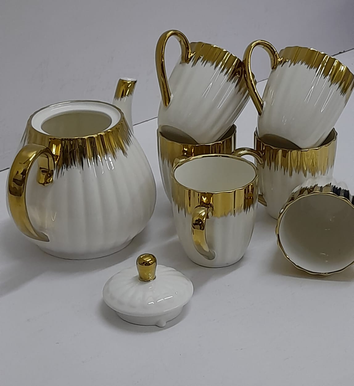 7pcs Classy Ceramic Teaset | - Elegant Households KE