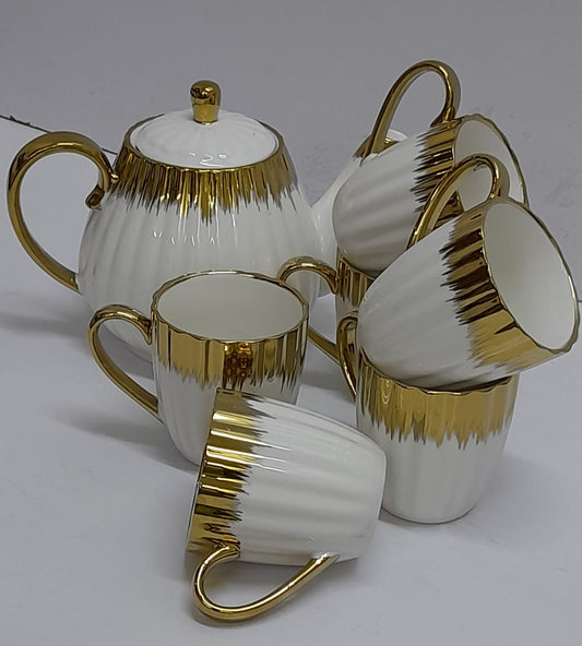 7pcs Classy Ceramic Teaset | - Elegant Households KE