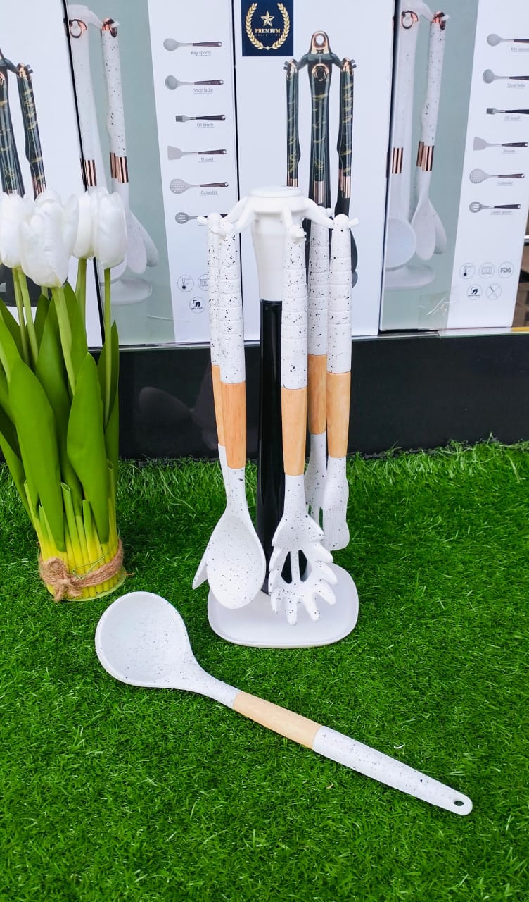 7pcs Classy Silicon spoon set | - Elegant Households KE