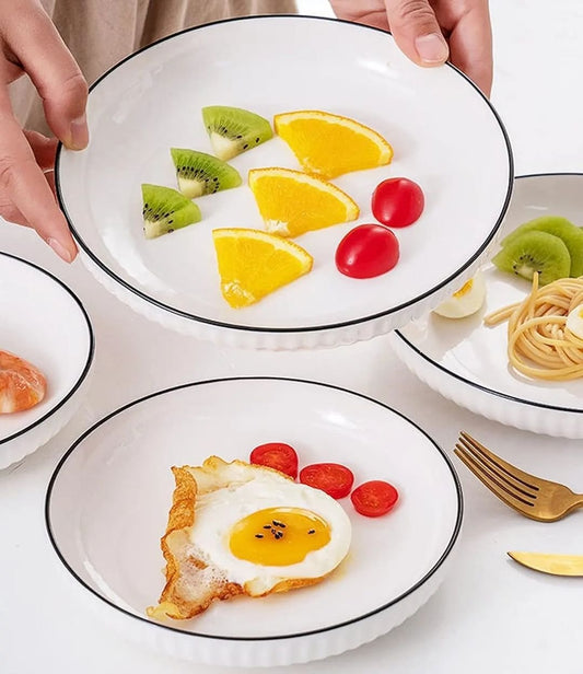 8 Inches Ceramic Pasta Plates | - Elegant Households KE