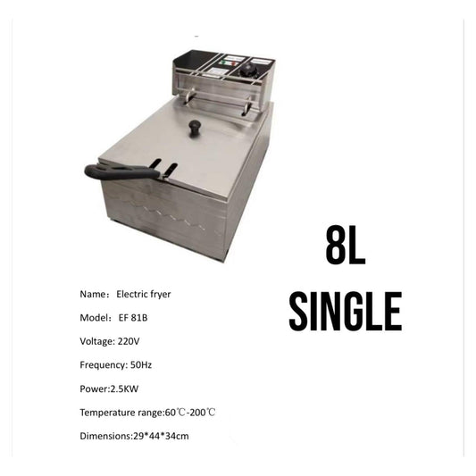 8 litres Electric Single deep fryers  | - Elegant Households KE