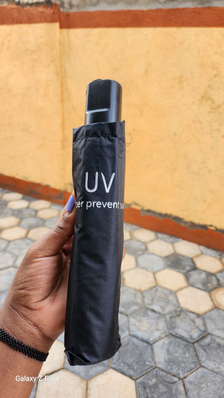 8 - Rib Windproof Travel Umbrella – Automatic Open & Close, UV Sun & Rain Protection | - Elegant Households KE