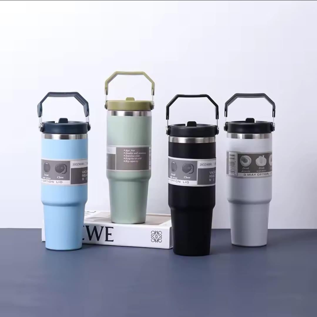 890ml Thermal coffee cup/thermos /water bottle/Themal mug with handle | - Elegant Households KE