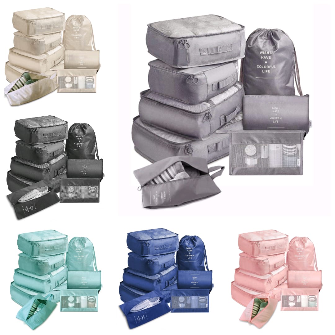 8in 1 travel bag organiser | - Elegant Households KE