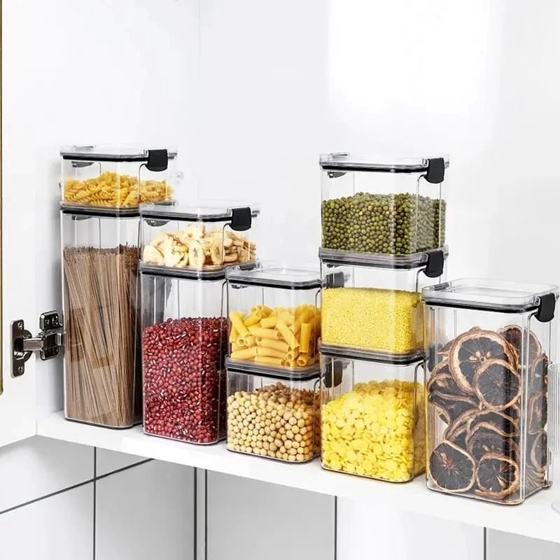 8pcs Airtight Transparent Acrylic Storage Container | - Elegant Households KE