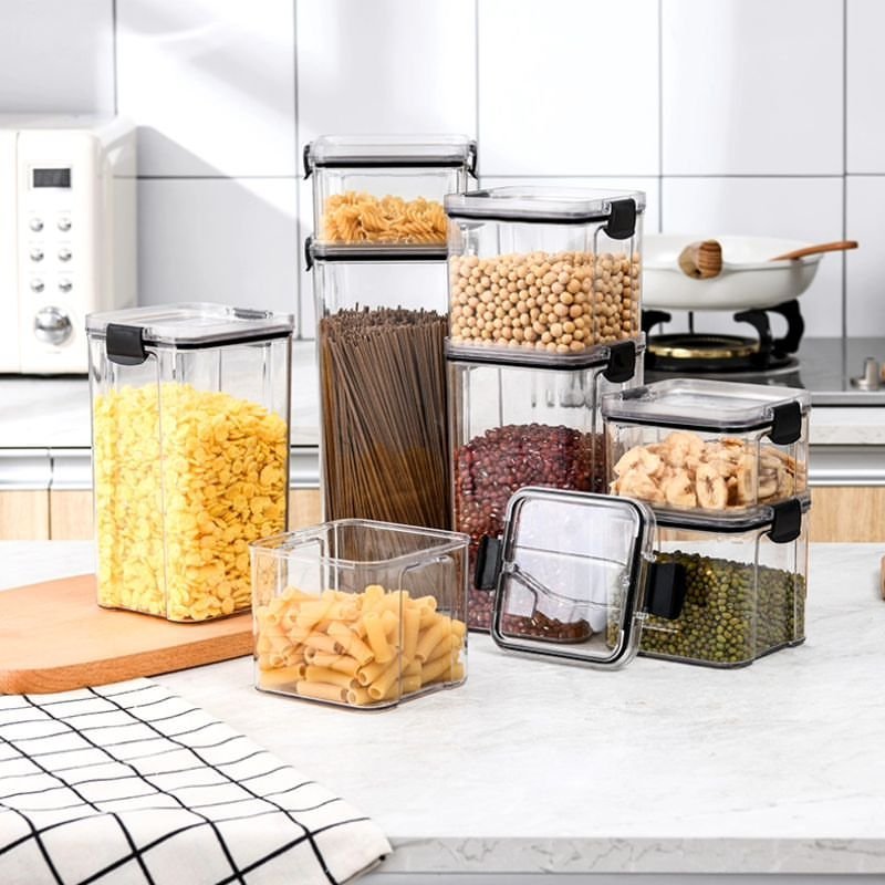 8pcs Airtight Transparent Acrylic Storage Container | - Elegant Households KE