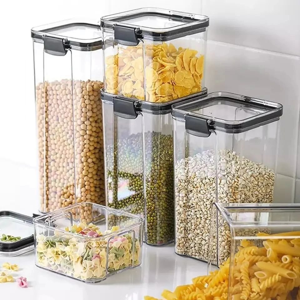 8pcs Airtight Transparent Acrylic Storage Container | - Elegant Households KE