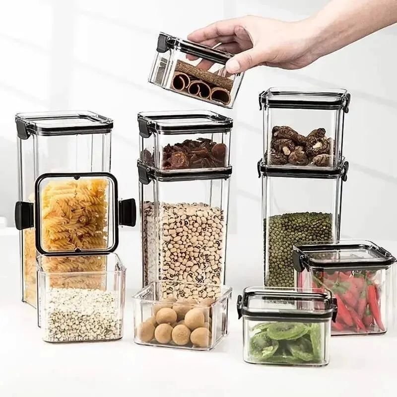 8pcs Airtight Transparent Acrylic Storage Container | - Elegant Households KE