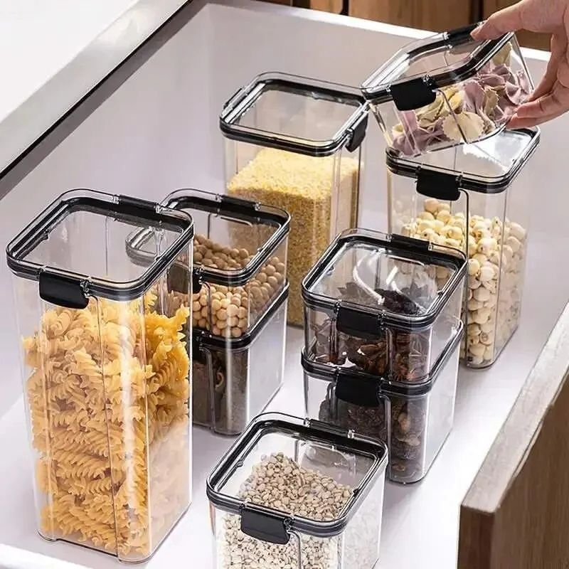 8pcs Airtight Transparent Acrylic Storage Container | - Elegant Households KE