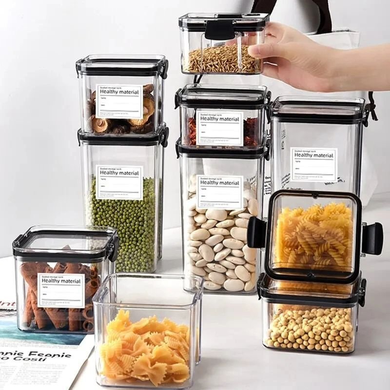 8pcs Airtight Transparent Acrylic Storage Container | - Elegant Households KE